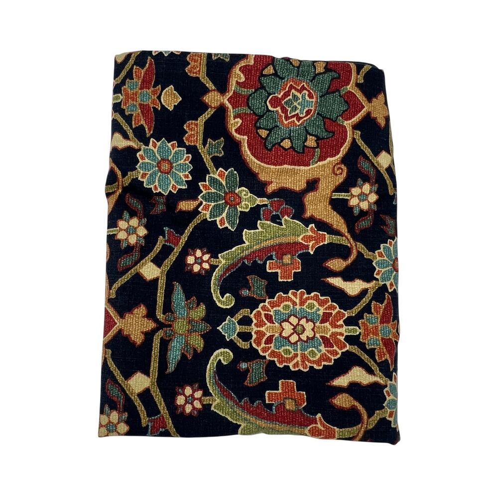 CHAPS HOME One King Sham Jacobean Style Floral Medallion Blue Cotton